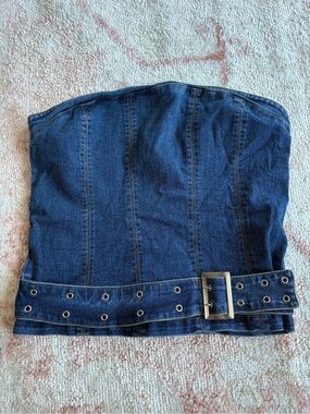 NWT Urban Outfitters denim strapless belt top